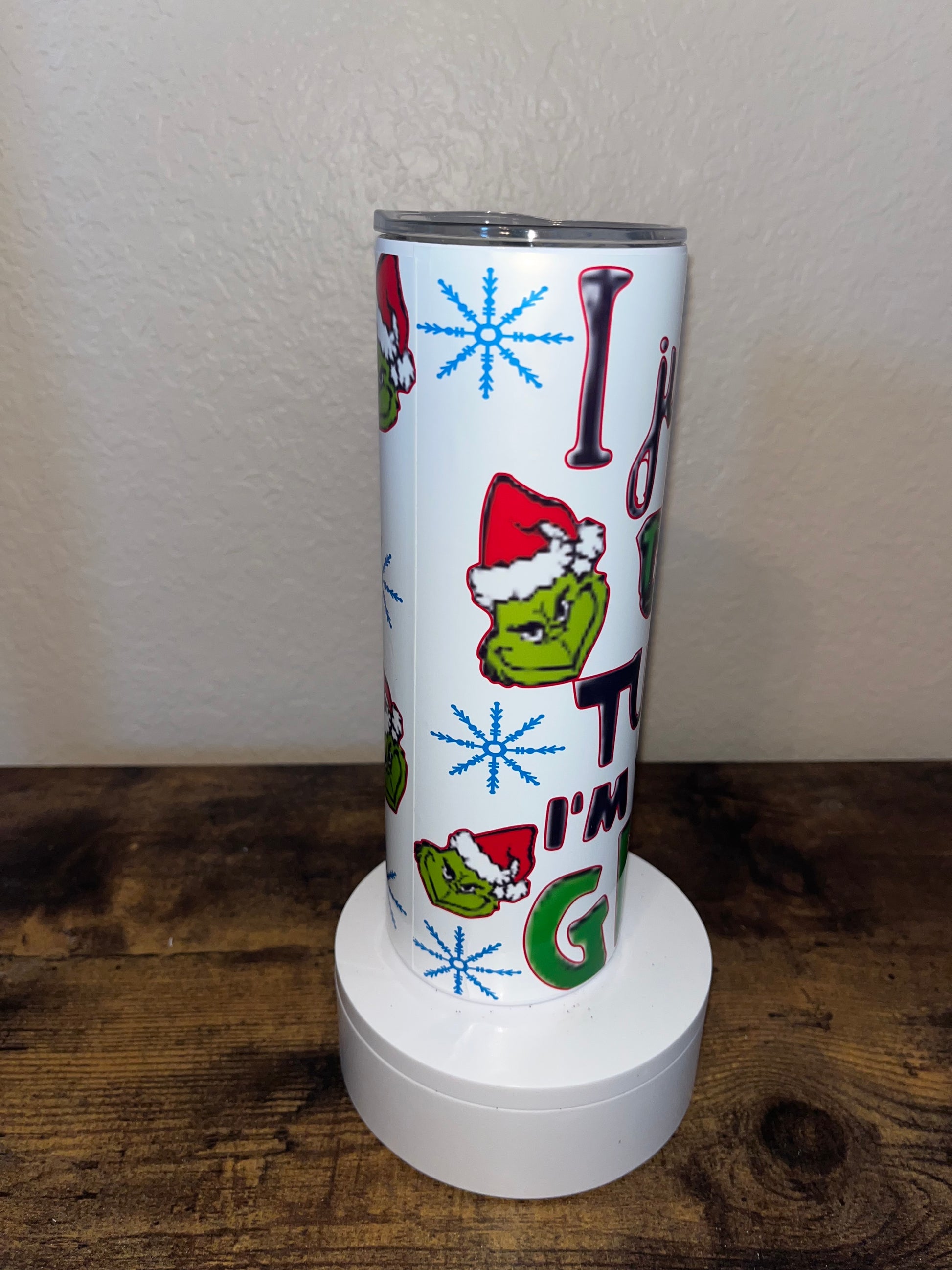 Grinch Tumbler With Lid and Straw Stainless Steel 20oz Grinch